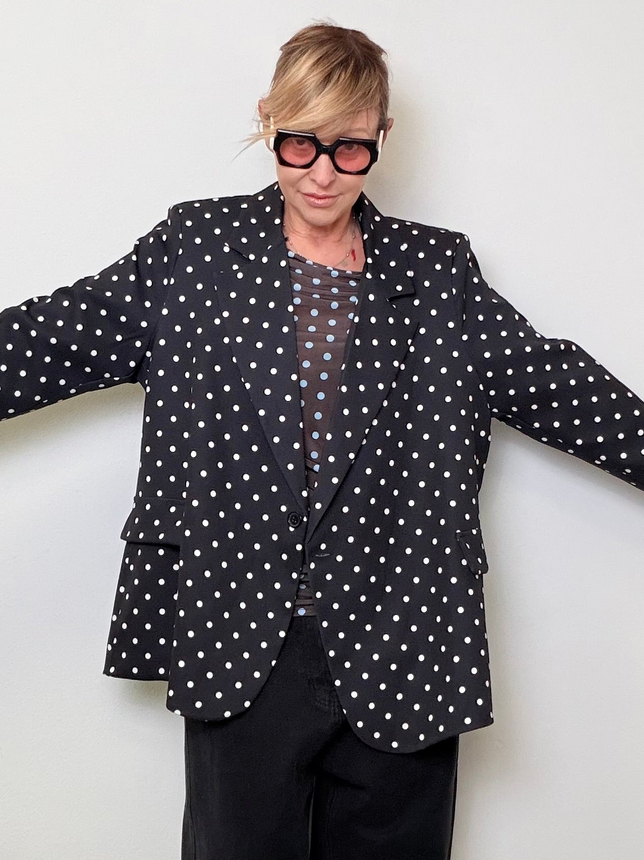 Giacca Pois Oversize - Bianca e Nera