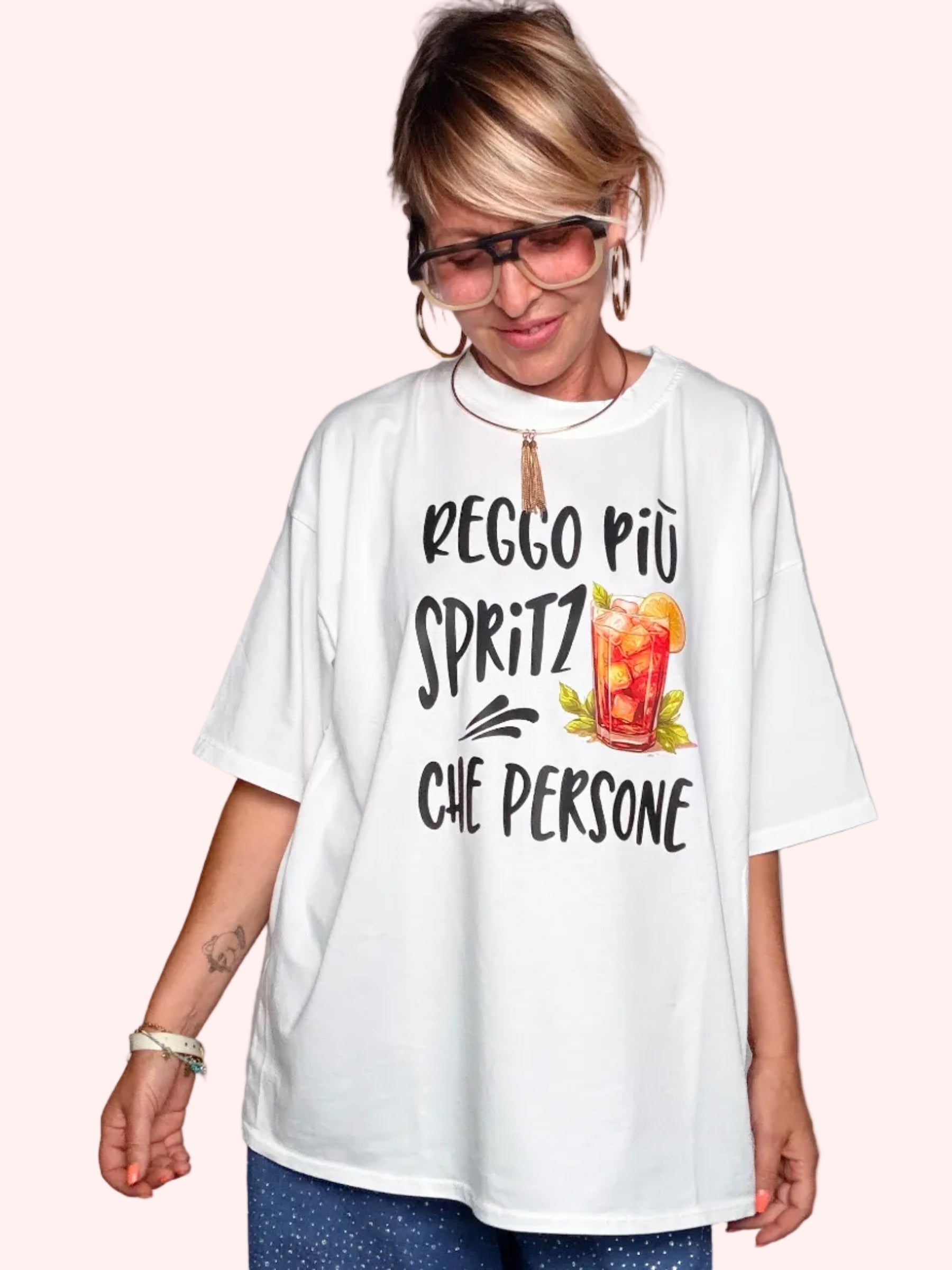 T-Shirt Oversize "Reggo più Spritz che Persone"