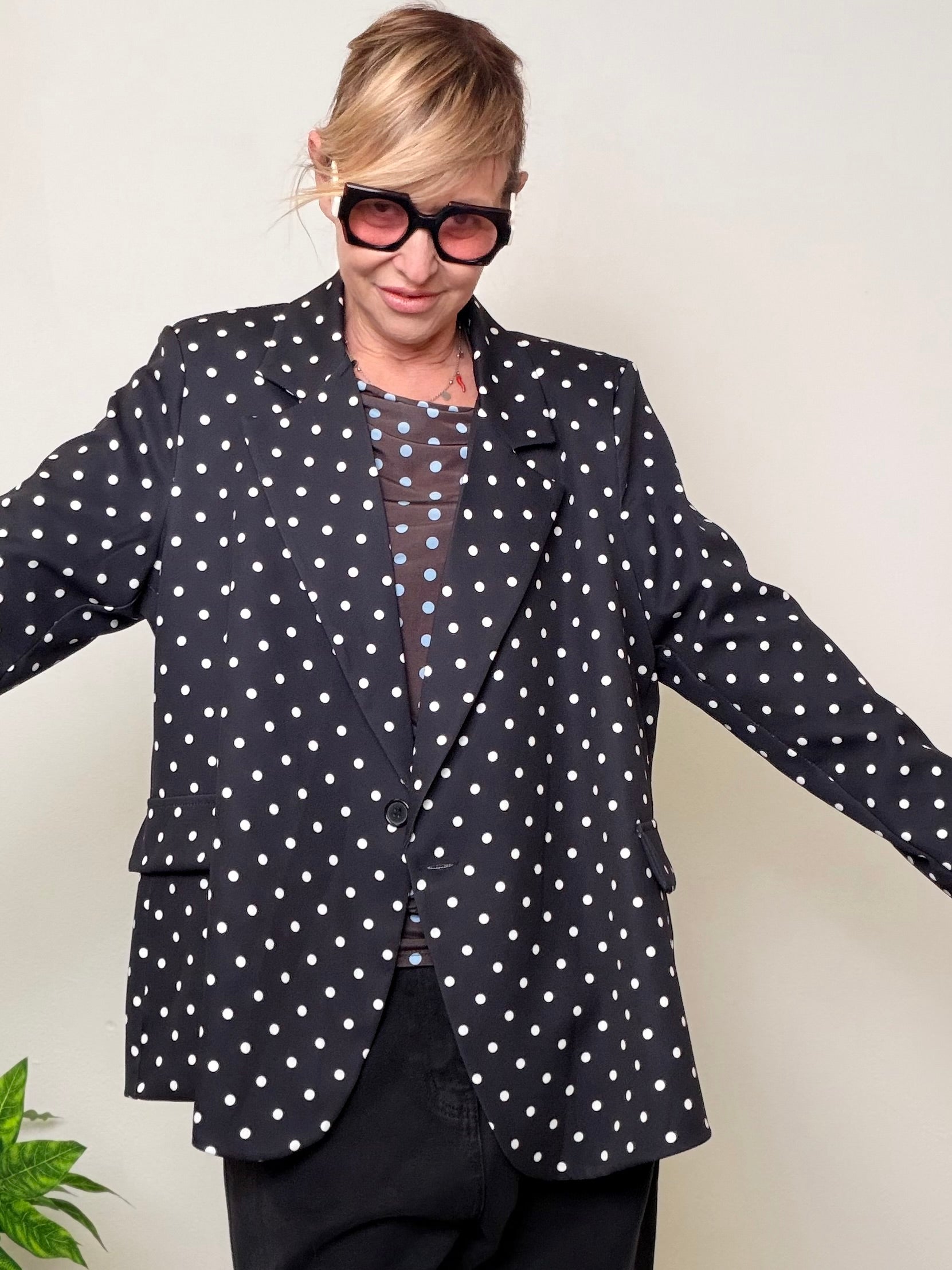 Giacca Pois Oversize - Bianca e Nera