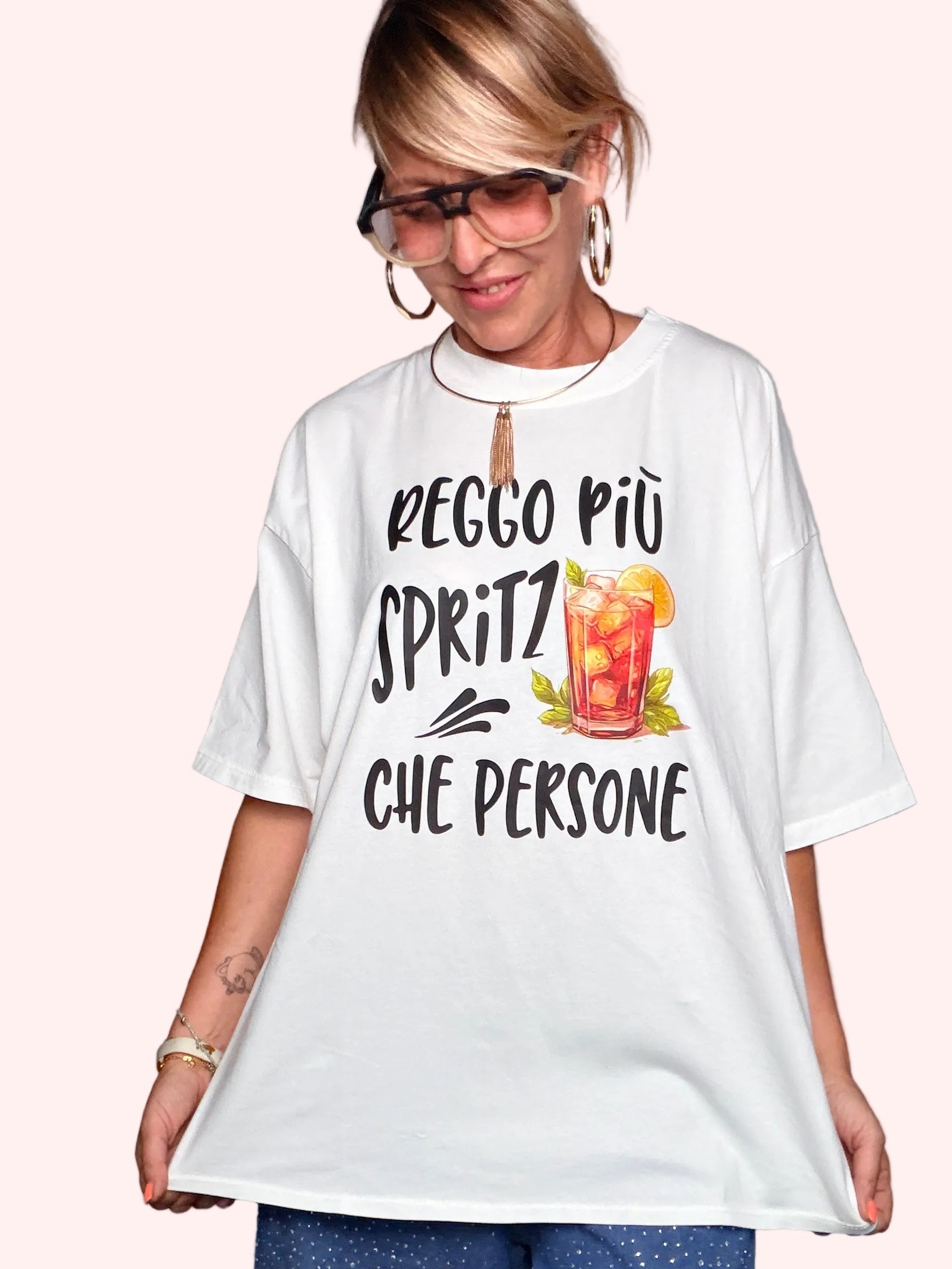 T-Shirt Oversize "Reggo più Spritz che Persone"