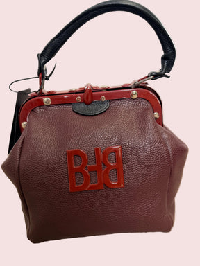 Mini Doctor Bag Cornice Metallica - Bordeaux, Nera Cuore e Fiamme