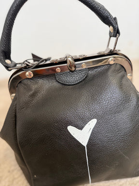 Mini Doctor Bag Cornice Metallica - Bordeaux, Nera Cuore e Fiamme