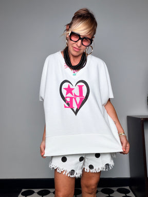 Felpa Oversize LOVE mood anni 80