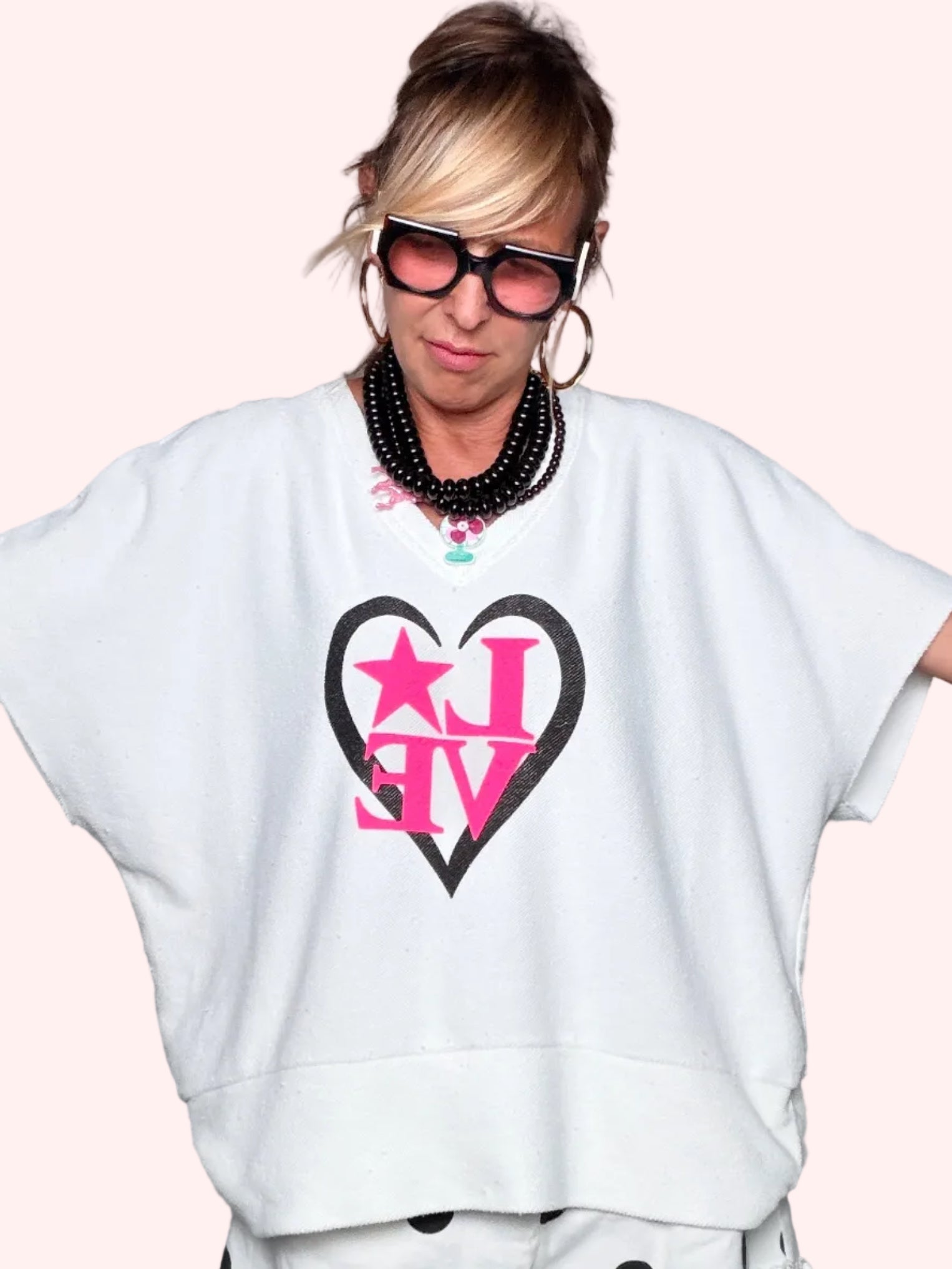 Felpa Oversize LOVE mood anni 80