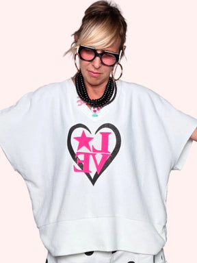 Felpa Oversize LOVE mood anni 80