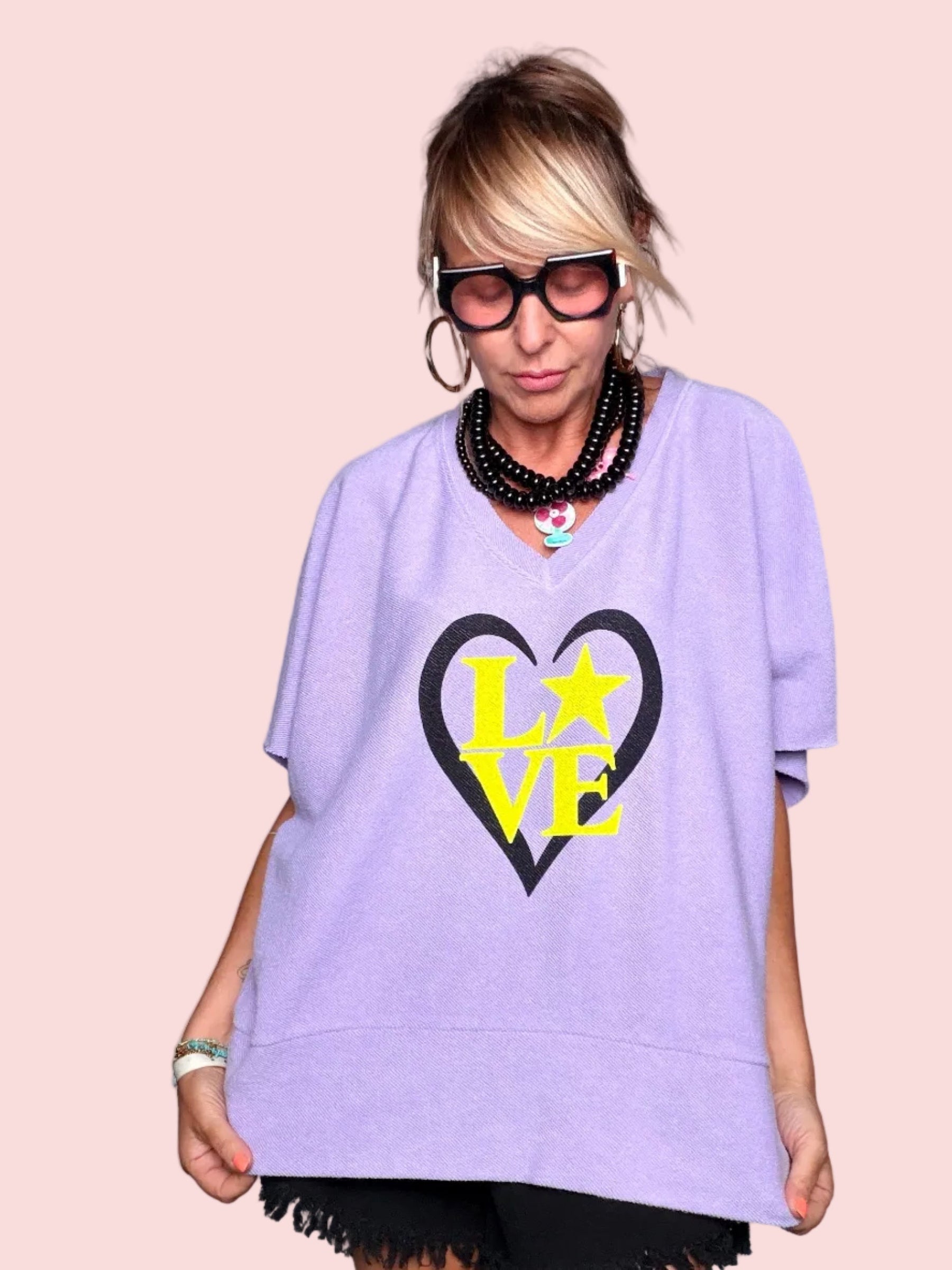Felpa Oversize LOVE mood anni 80
