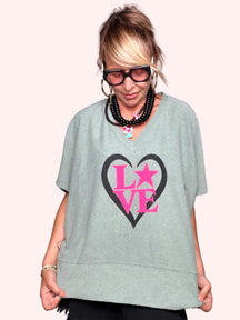 Felpa Oversize LOVE mood anni 80