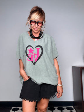Felpa Oversize LOVE mood anni 80