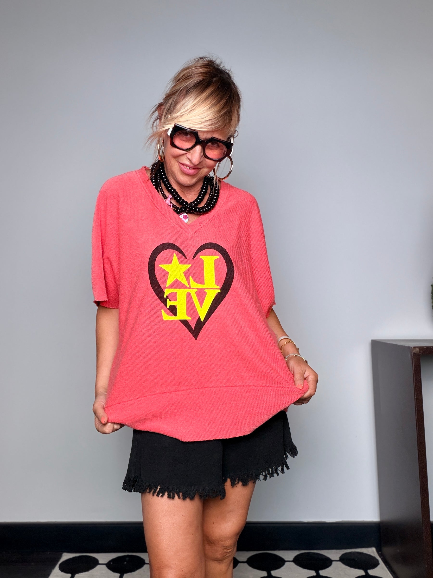 Felpa Oversize LOVE mood anni 80