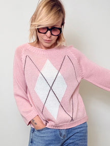 Maglia in Filo con Motivo Argyle