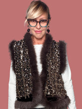 Gilet Souvenir con dettagli luminosi e bordi effetto pelliccia
