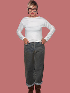 Jeans Philia Loft grigi dalla linea a ovetto