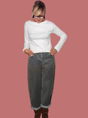 Jeans Philia Loft grigi dalla linea a ovetto