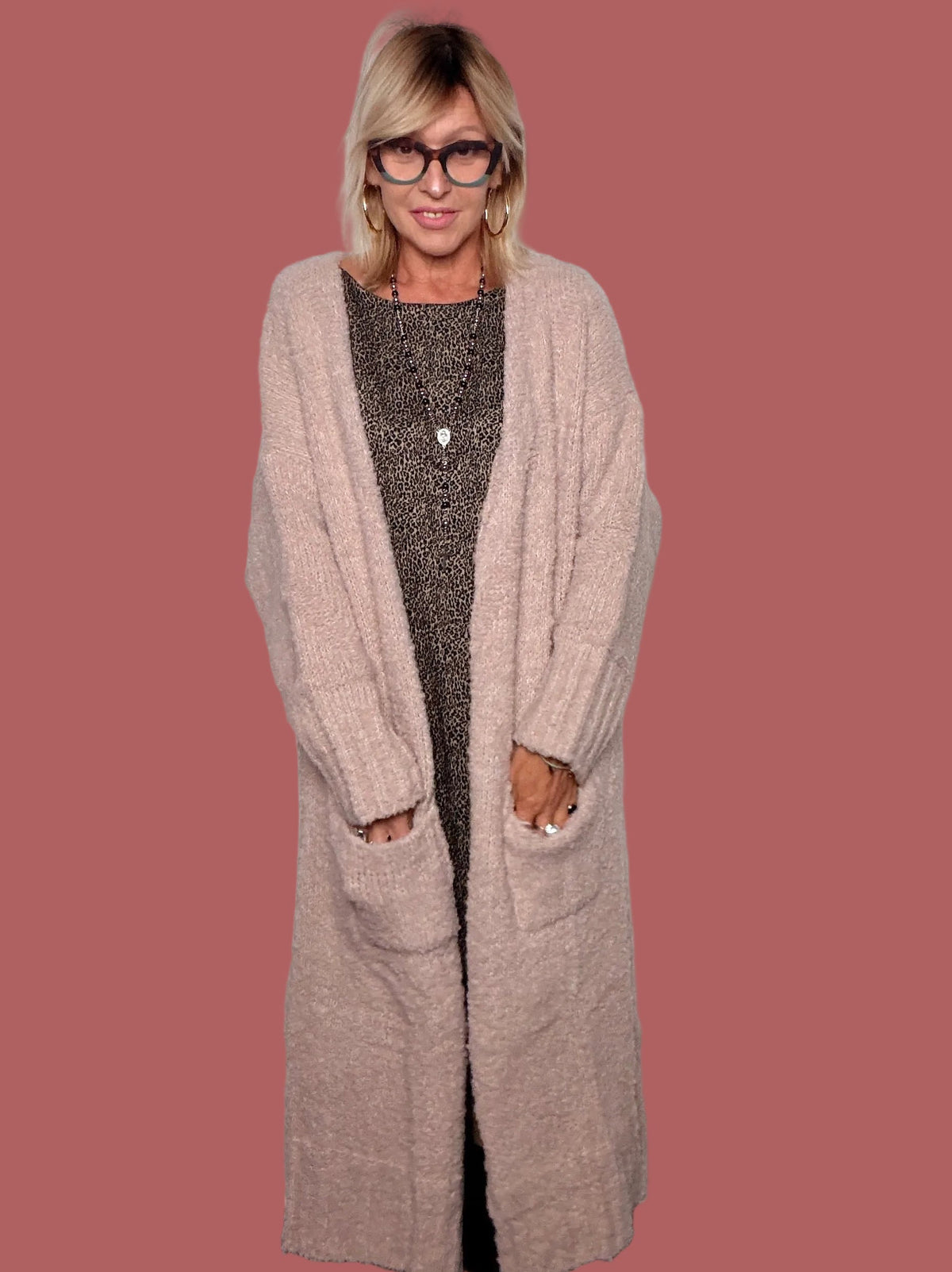 Cardigan cappottino lungo bouclé Susy Star
