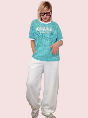PANTALONE IN FELPA BIANCO