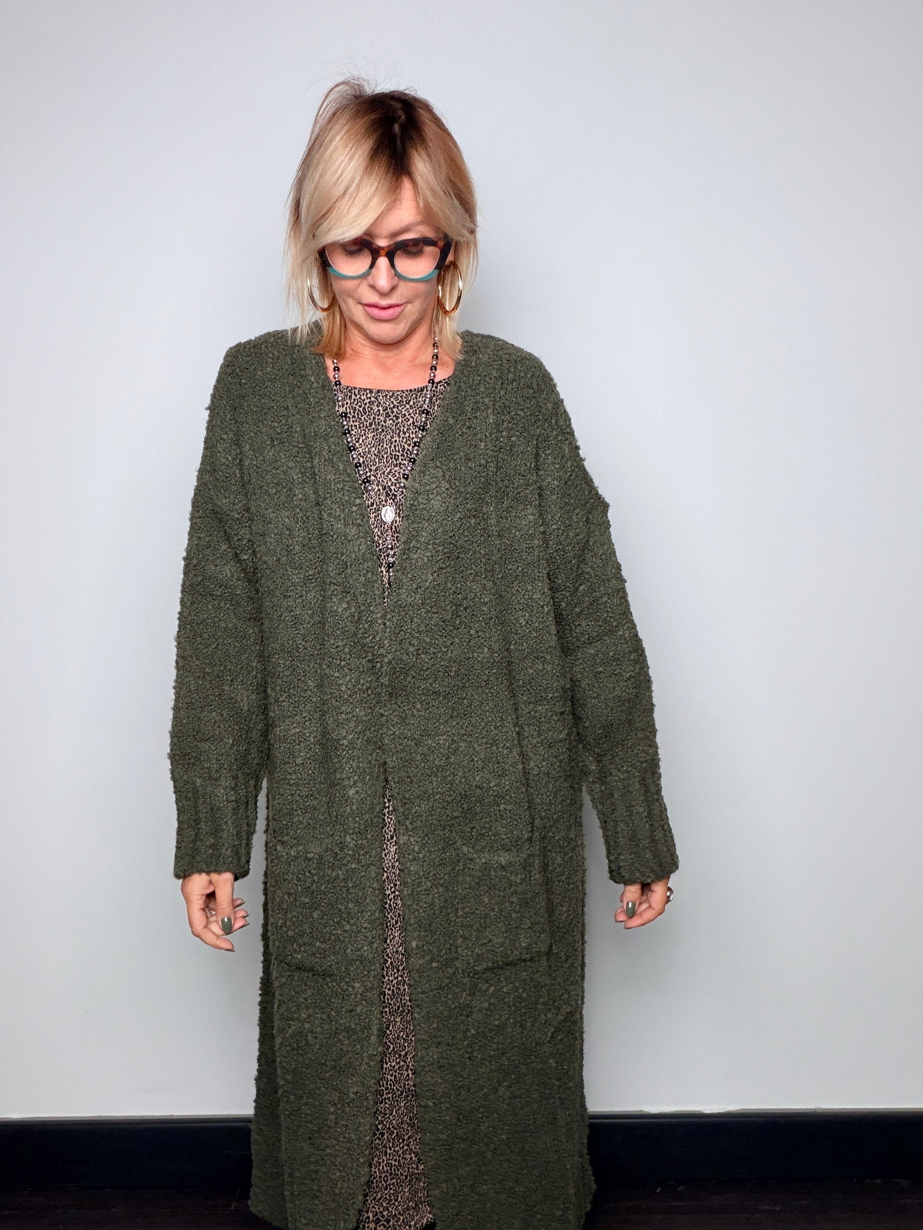 Cardigan cappottino lungo bouclé Susy Star