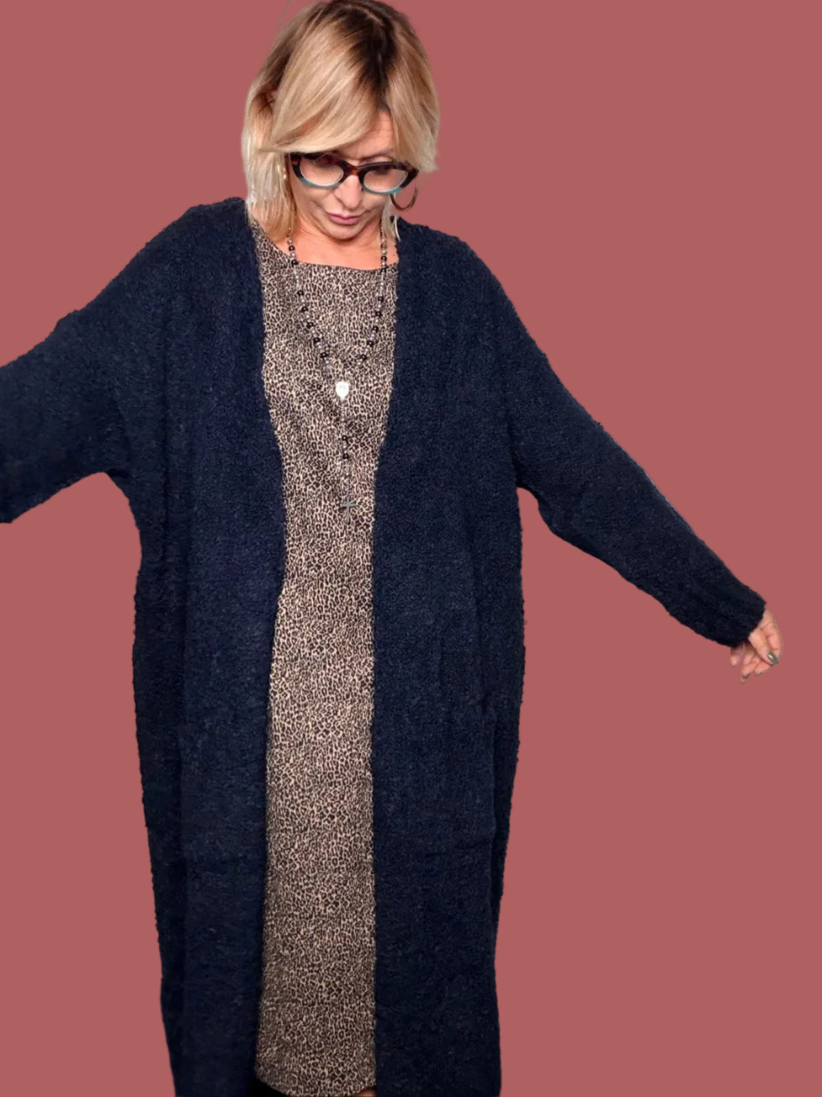 Cardigan cappottino lungo bouclé Susy Star