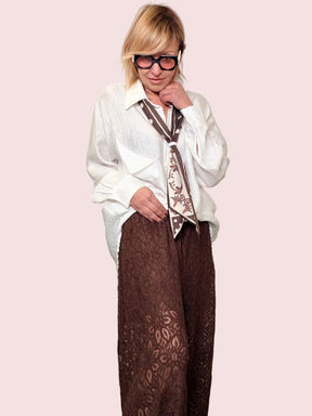 Pantalone Odalisca in Pizzo Marrone