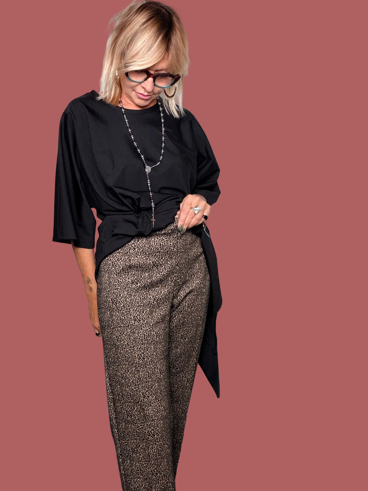 Pantalone a sigaretta Susy Star animalier