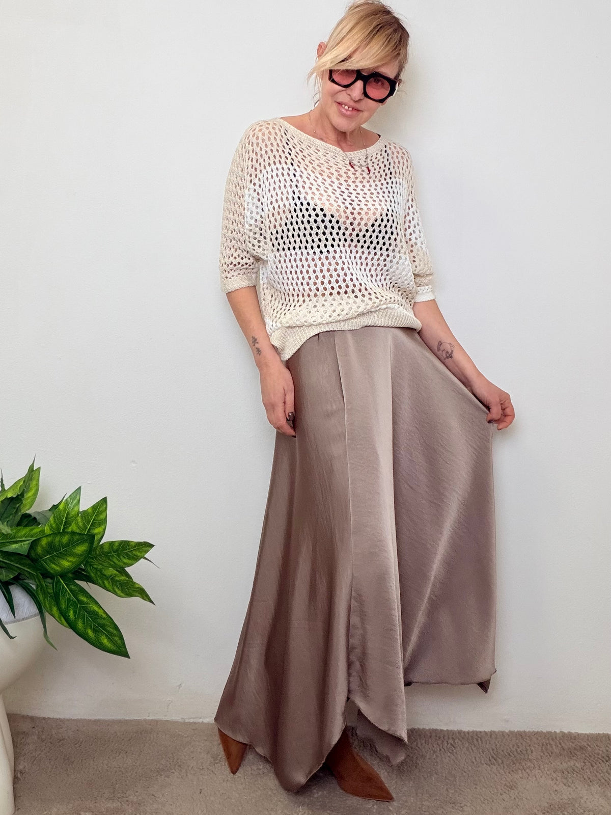 Gonna Lunga in Raso Lucido