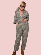 Pantalone quadretti vichy tasche pizzo macramè