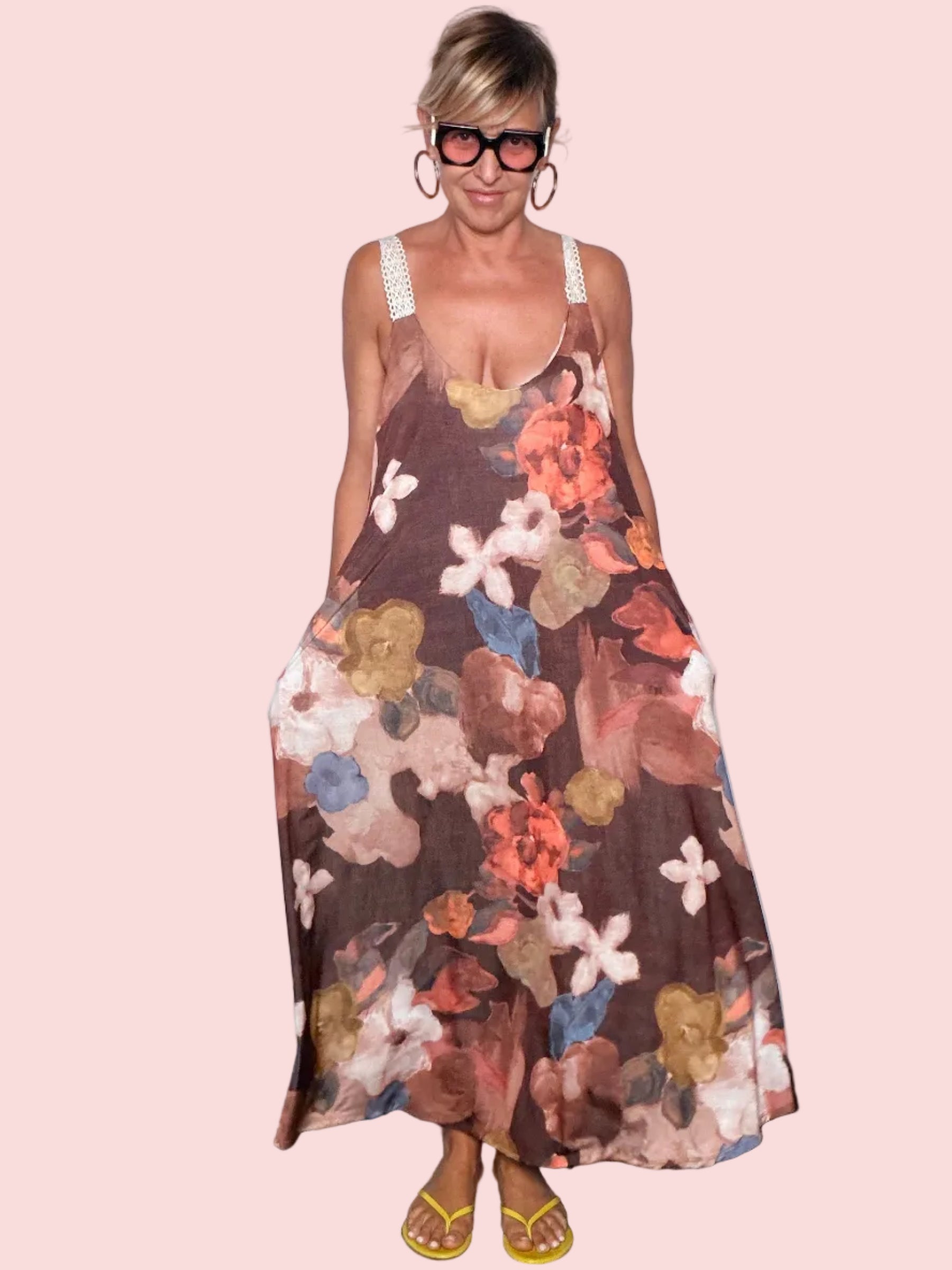 Abito Maxi Floreale Pittorico Female
