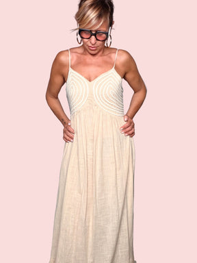 Abito Maxi Bustino Righe Curve Female