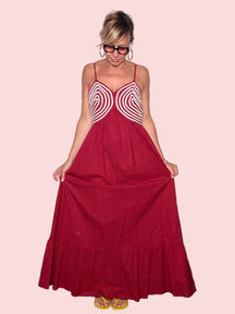 Abito Maxi Bustino Righe Curve Female