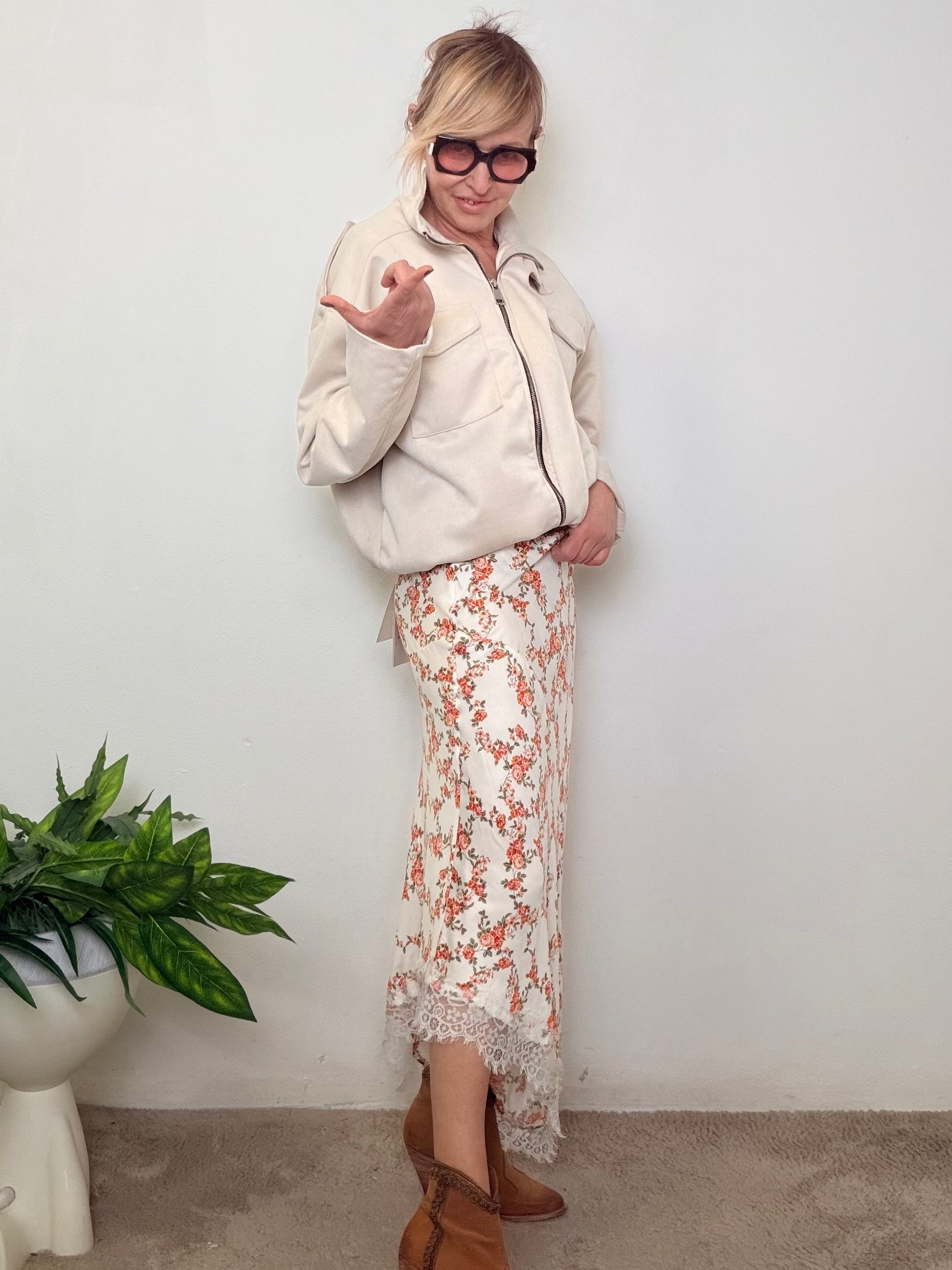 FEMALE  - Giacca effetto camoscio con tasche frontali