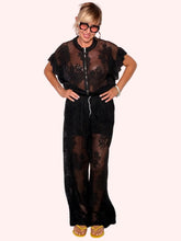 Pantalone Palazzo in Pizzo e Rete Nera