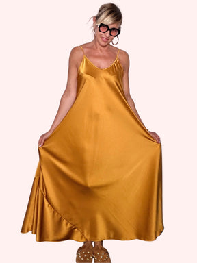 Abito Lungo in Raso Slip Dress