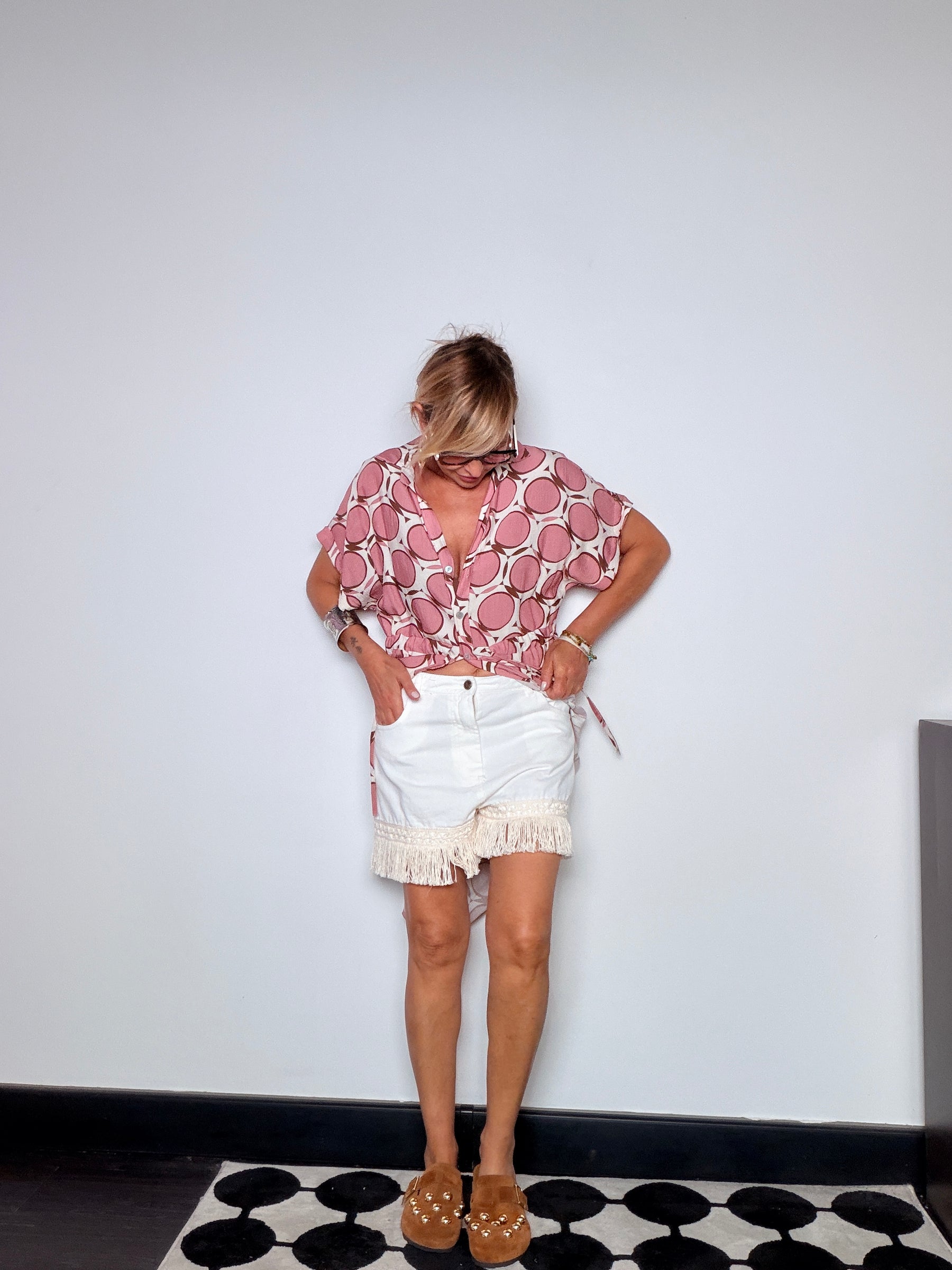 Shorts Denim Bianchi con Frangia (Copia)