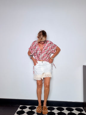 Shorts Denim Bianchi con Frangia (Copia)