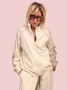 Felpa Zip Bande Laterali