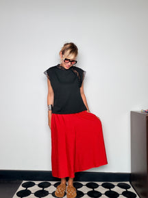 Pantalone Culotte Ampio con Vita Elastica