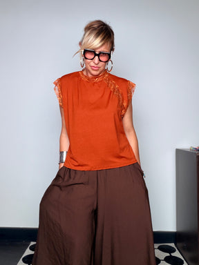 Pantalone Culotte Ampio con Vita Elastica