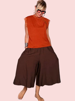 Pantalone Culotte Ampio con Vita Elastica