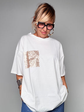 Maxi T-Shirt con Patch Paillettes Susy Star