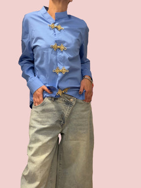 Jeans Bermuda Abbottonatura Diagonale