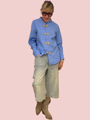 Jeans Bermuda Abbottonatura Diagonale