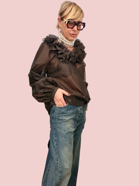 Jeans Vintage Wide Leg Effetto Vissuto