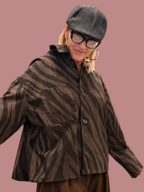 Giacca-camicia over fantasia zebrata