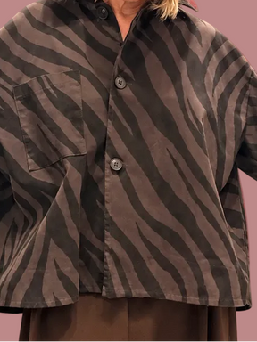 Giacca-camicia over fantasia zebrata