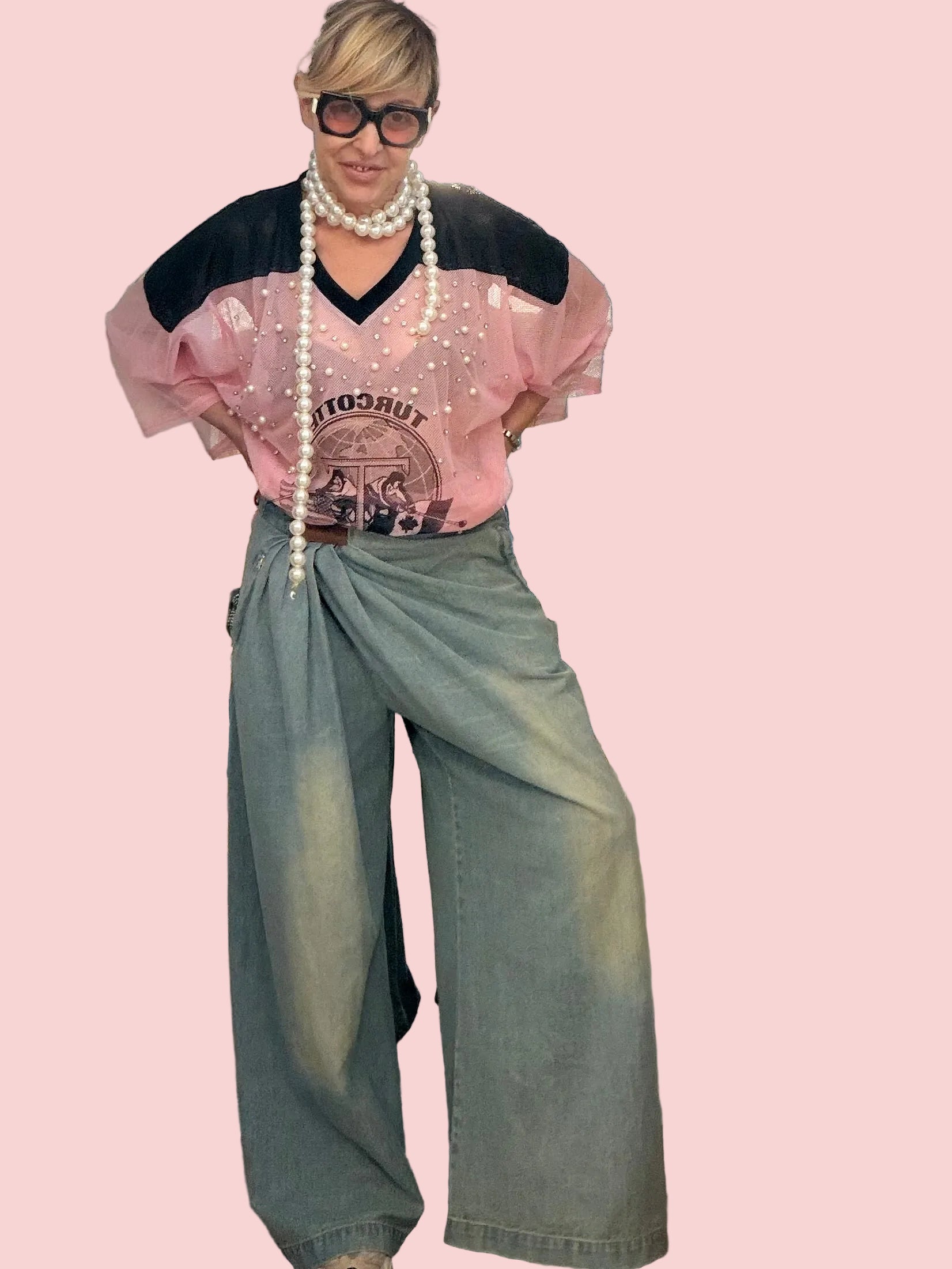 Jeans con risvolto