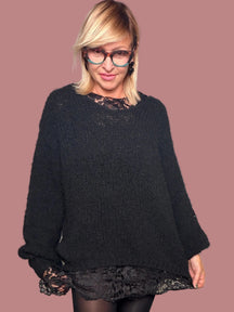 Maglia due pezzi con sottomaglia in pizzo floreale