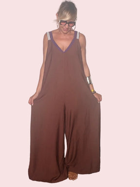 Jumpsuit Maxi in Jersey — Marrone Terracotta