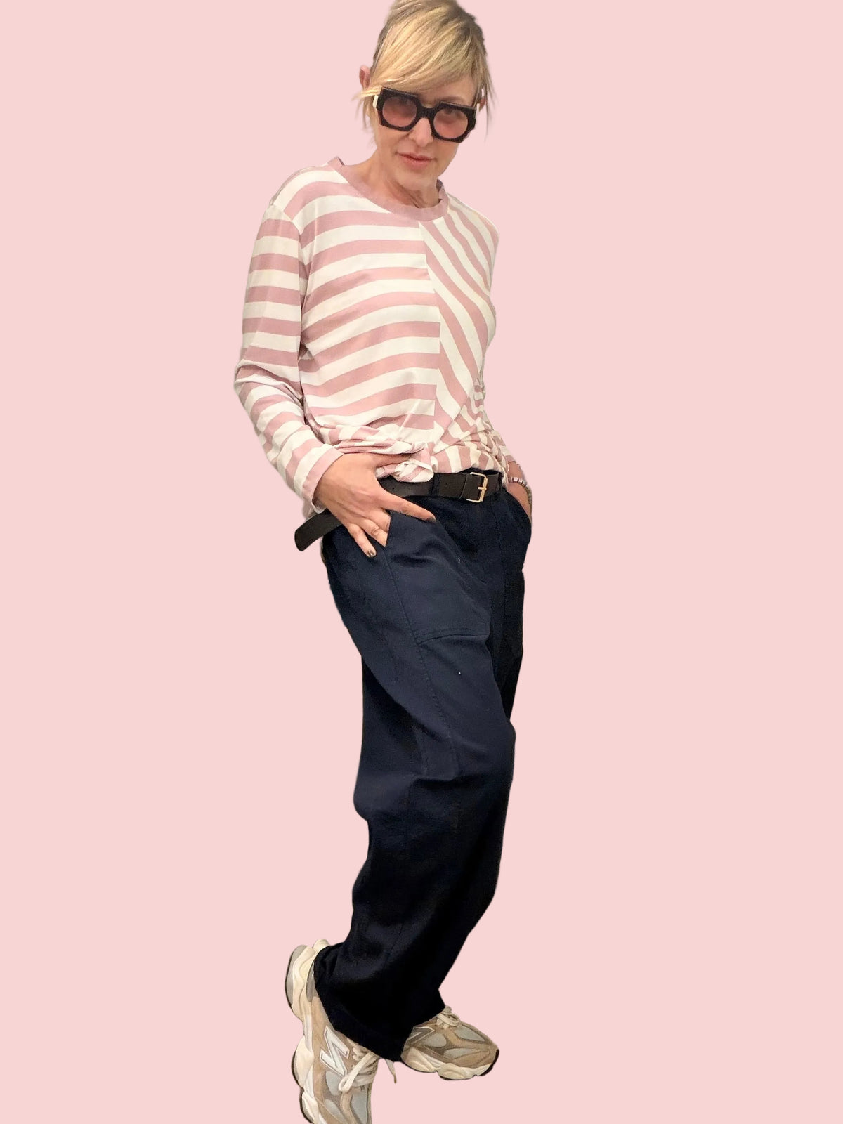 Pantaloni Workwear Blu Navy con Tasche Piatte