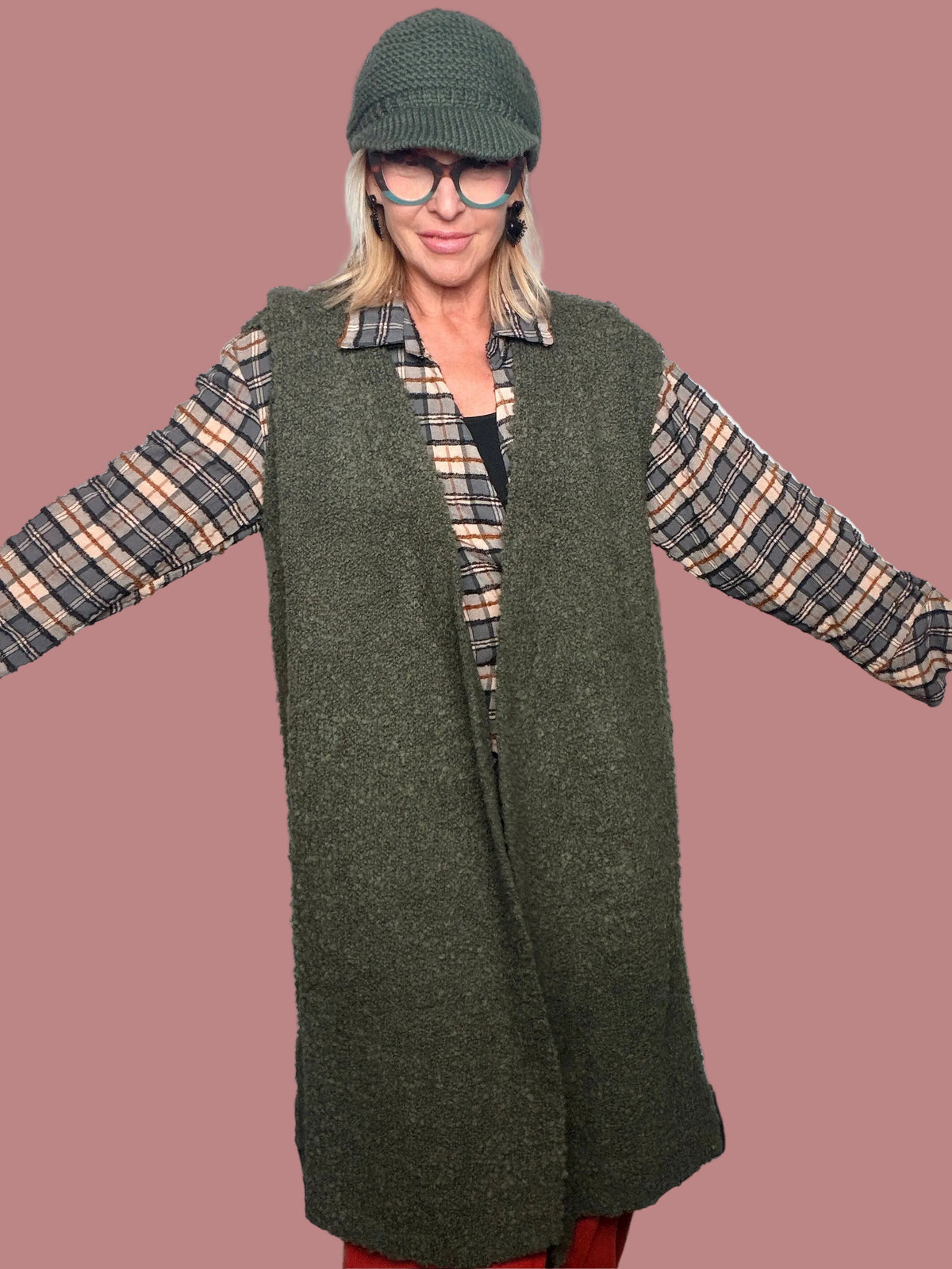 Cardigan Maxi Senza Maniche