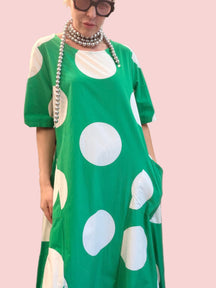 Abito Lungo a Pois Oversize