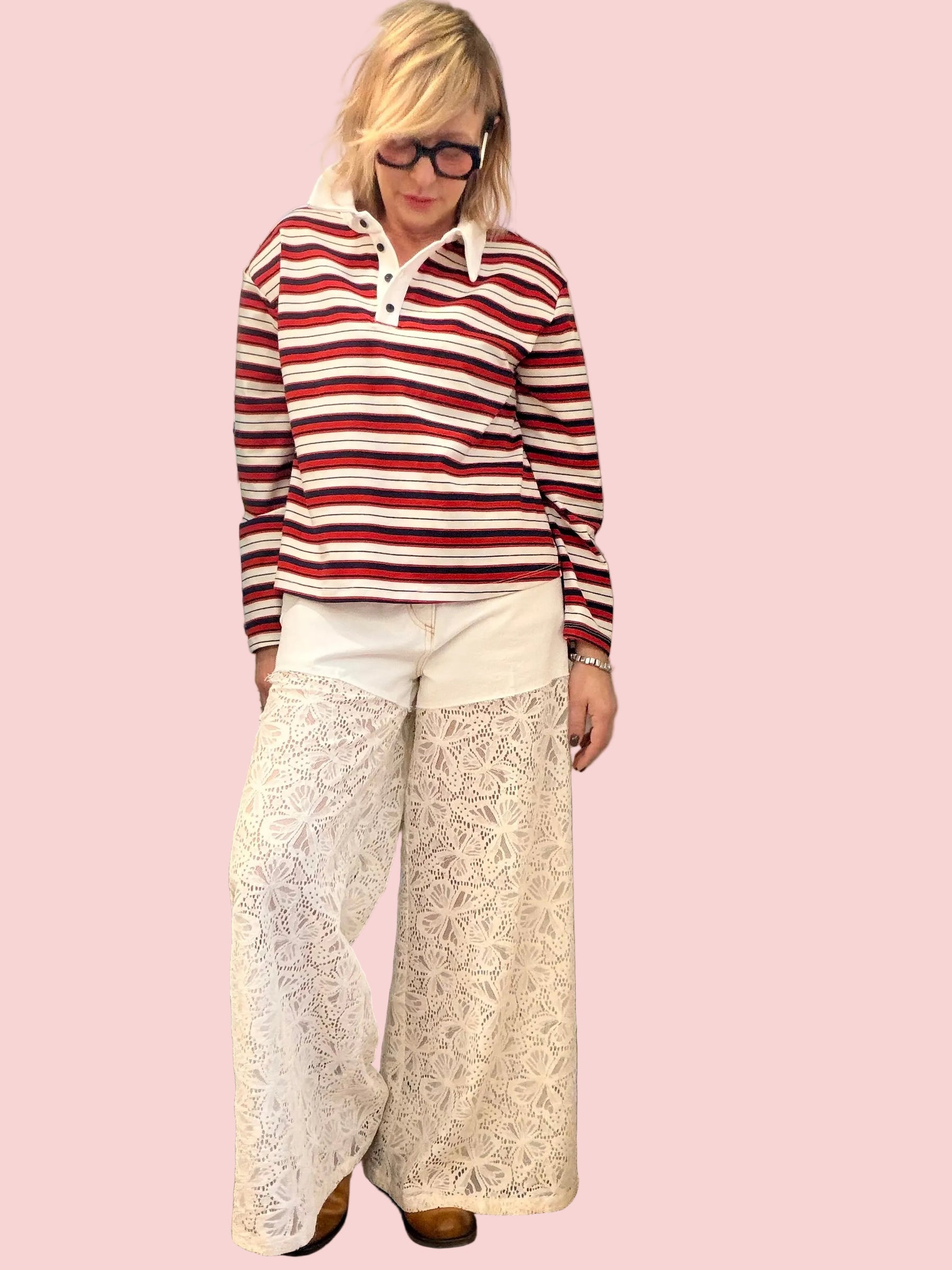 Jeans Palazzo in Pizzo